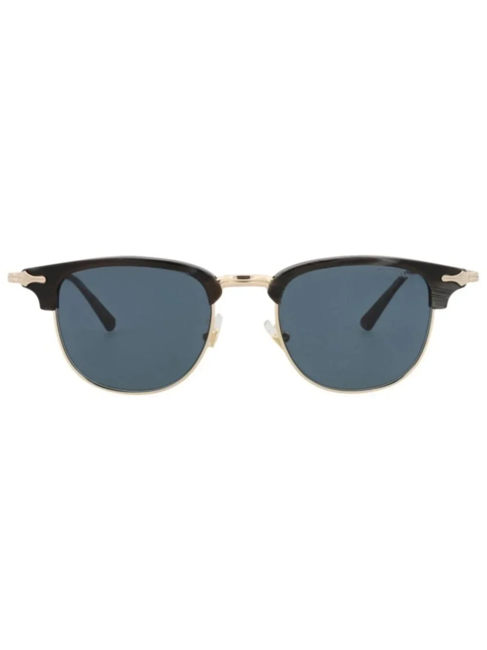 New Montblanc Women's Sunglasses Square Rectangle Metal Frame Mens Grey Gold